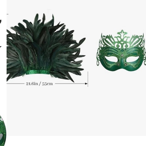 Green Luxury Masquerade Mask for Halloween new main image 4